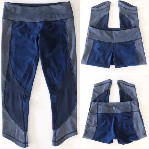 Lululemon Wunder Under Crop Sashiko size 6 RARE - Picture 3 of 6